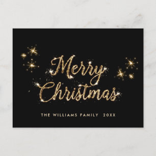 Moderner Goldener Weihnachtsgruß Postkarte