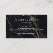 Moderner, goldfarbener geometrischer weißer Marmor Visitenkarte (Rückseite)