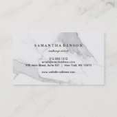 Moderner, goldfarbener geometrischer weißer Marmor Visitenkarte (Rückseite)