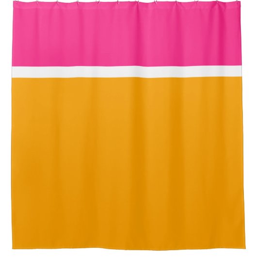 Moderner, goldgelber, cremefarbener, rosafarbener  duschvorhang (Vorderseite)
