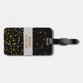 Moderner GoldGlitzerConfetti des Monogramm-| Gepäckanhänger (Rückseite horizontal)