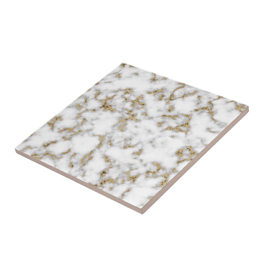 Moderner Goldgrauweißer Marmor Fliese (Seite)