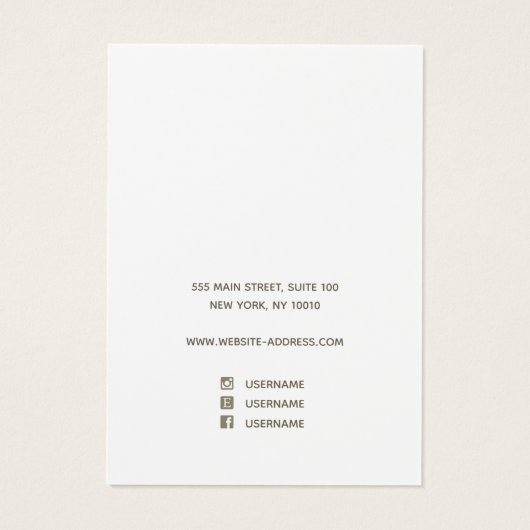 Moderner goldgrüner Abstrakter Blumenzitzer-Schrif (Rückseite)