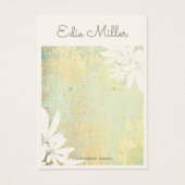 Moderner goldgrüner Abstrakter Blumenzitzer-Schrif (Vorderseite)