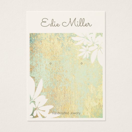 Moderner goldgrüner Abstrakter Blumenzitzer-Schrif (Vorderseite)