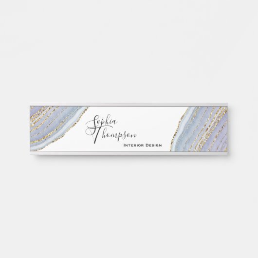 Moderner Goldlavendel Geode Achat - Namensschild (Vorderseite )