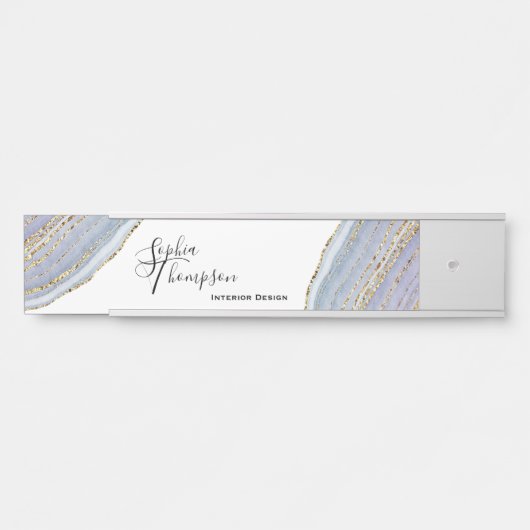 Moderner Goldlavendel Geode Achat - Namensschild (Vorderseite )