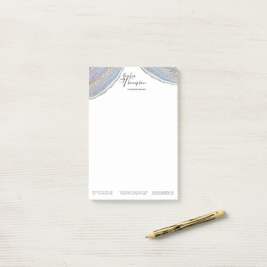 Moderner Goldlavendel Geode Achat - Posten-it® Post-it Klebezettel (Auf Schreibtisch)