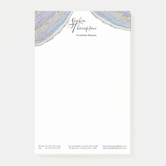 Moderner Goldlavendel Geode Achat - Posten-it® Post-it Klebezettel (Vorderseite)