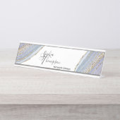 Moderner Goldlavendel Geode Achat - Schreibtischnamensplakette (Vorderseite )