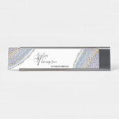 Moderner Goldlavendel Geode Achat - Schreibtischnamensplakette (Vorderseite )