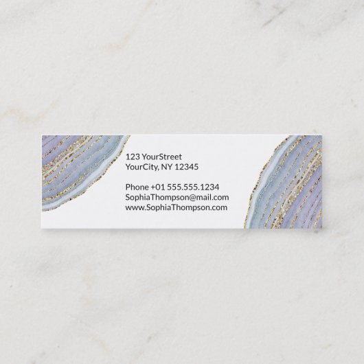 Moderner Goldlavendel Geode Achat - Visitenkarte (Rückseite)