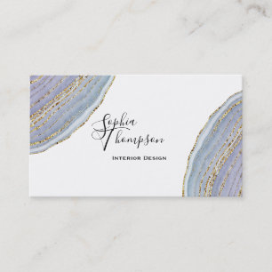 Moderner Goldlavendel Geode Achat - Visitenkarte