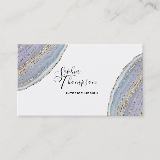 Moderner Goldlavendel Geode Achat - Visitenkarte (Vorderseite)