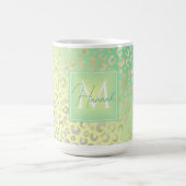 Moderner Goldleopard Print Yellow Minze Gradient Kaffeetasse (Mittel)