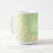 Moderner Goldleopard Print Yellow Minze Gradient Kaffeetasse (Vorderseite Links)