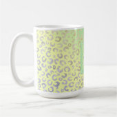Moderner Goldleopard Print Yellow Minze Gradient Kaffeetasse (Links)