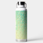 Moderner Goldleopard Print Yellow Minze Gradient Trinkflasche (Rückseite)