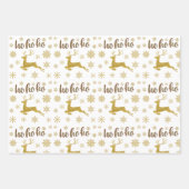 Moderner Goldluxus-Hirschskripttext weiß Geschenkpapier Set (Vorderseite)