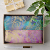 Moderner Goldmarmor auf PastellAquarellnebelfleck Seidenpapier (Geschenk)