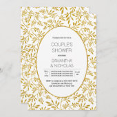 Moderner Goldmedaille-Glitzer verlasse Hochzeitsdu Einladung (Vorne/Hinten)