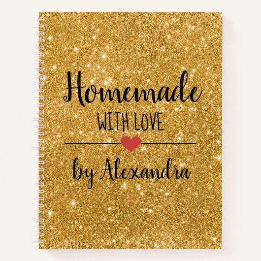 Moderner Goldmedaillengewinn - Glitzer mit Liebe Notizblock (Vorderseite)