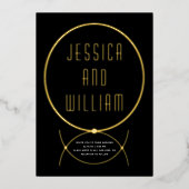 Moderner Goldrahmen-Schmuck inspiriert Folieneinladung (Vorderseite)