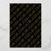 Moderner Goldrahmen-Schmuck inspiriert Folieneinladung (Rückseite)