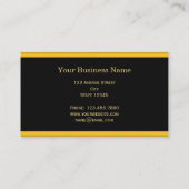 Moderner Goldrahmen Schwarze Streifen beruflich Visitenkarte (Rückseite)