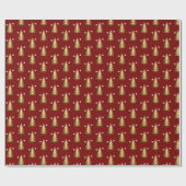Moderner goldroter Weihnachtsbaum  Geschenkpapier (Flach)