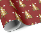 Moderner goldroter Weihnachtsbaum  Geschenkpapier (Rolleneckpunkt)