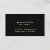 Moderner Goldschere Friseursalon Visitenkarte (Rückseite)