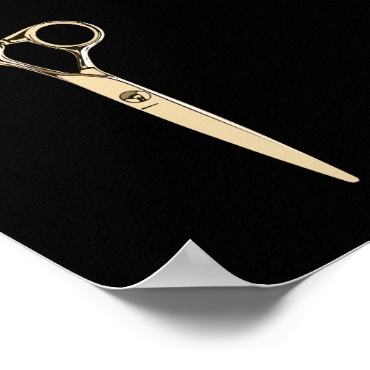 Moderner Goldschere Haar Stylist Friseur Friseur B Poster (Ecke)