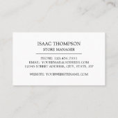 Moderner Goldschmift, Juwelier Visitenkarte (Rückseite)