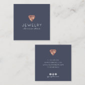 Moderner Goldschmuck mit minimaler Rose Quadratische Visitenkarte (Vorne/Hinten)