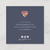 Moderner Goldschmuck mit minimaler Rose Quadratische Visitenkarte (Rückseite)