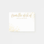 Moderner Goldschreibtisch-Name Post-it Klebezettel (Vorderseite)