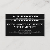 Moderner Goldschwarzer Marmorsalon Treuekarte (Rückseite)