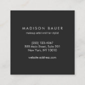 Moderner Goldstreifen-Schönheitssalon Quadratische Visitenkarte (Rückseite)