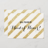 Moderner Goldstreifen Werden Sie meine Trauzeugin Einladung (Vorne/Hinten)