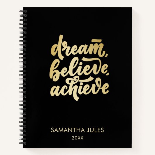 Moderner Goldtraum soll Motivierend werden Notizblock (Vorderseite)