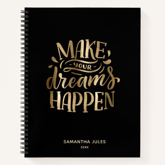 Moderner Goldtraum soll Motivierend werden Notizblock (Vorderseite)