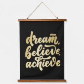 Moderner Goldtraum soll Motivierend werden Wandteppich Mit Holzrahmen (Vorderseite)