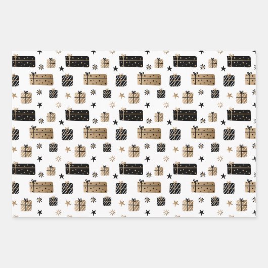 moderner Goldurlaub Geschenkpapier Set (Vorderseite 3)