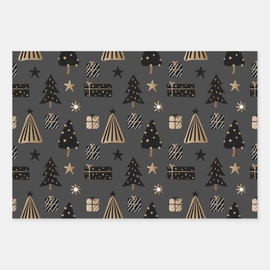 moderner Goldurlaub Geschenkpapier Set (Vorderseite 2)