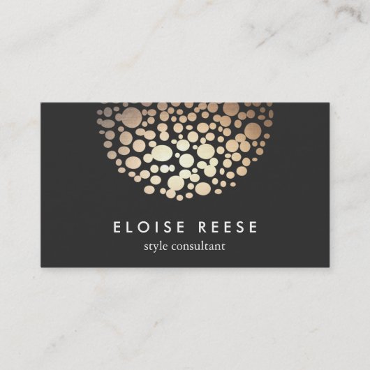 Moderner Goldzirkel Schönheitssalon Visitenkarte (Vorderseite)