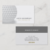 Moderner Golf Coach mit Social Media grau Visitenkarte (Vorne/Hinten)