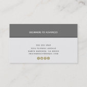 Moderner Golf Coach mit Social Media grau Visitenkarte (Rückseite)