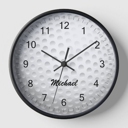 Moderner Golfball Golfer Golfspielen Uhr (Vorderseite)