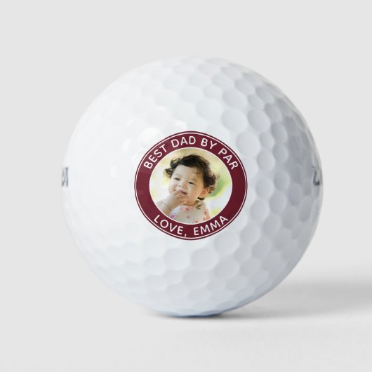 Moderner Golfer bester Vater par Custom Foto Golfball (Vorderseite)